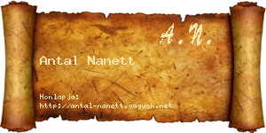 Antal Nanett névjegykártya